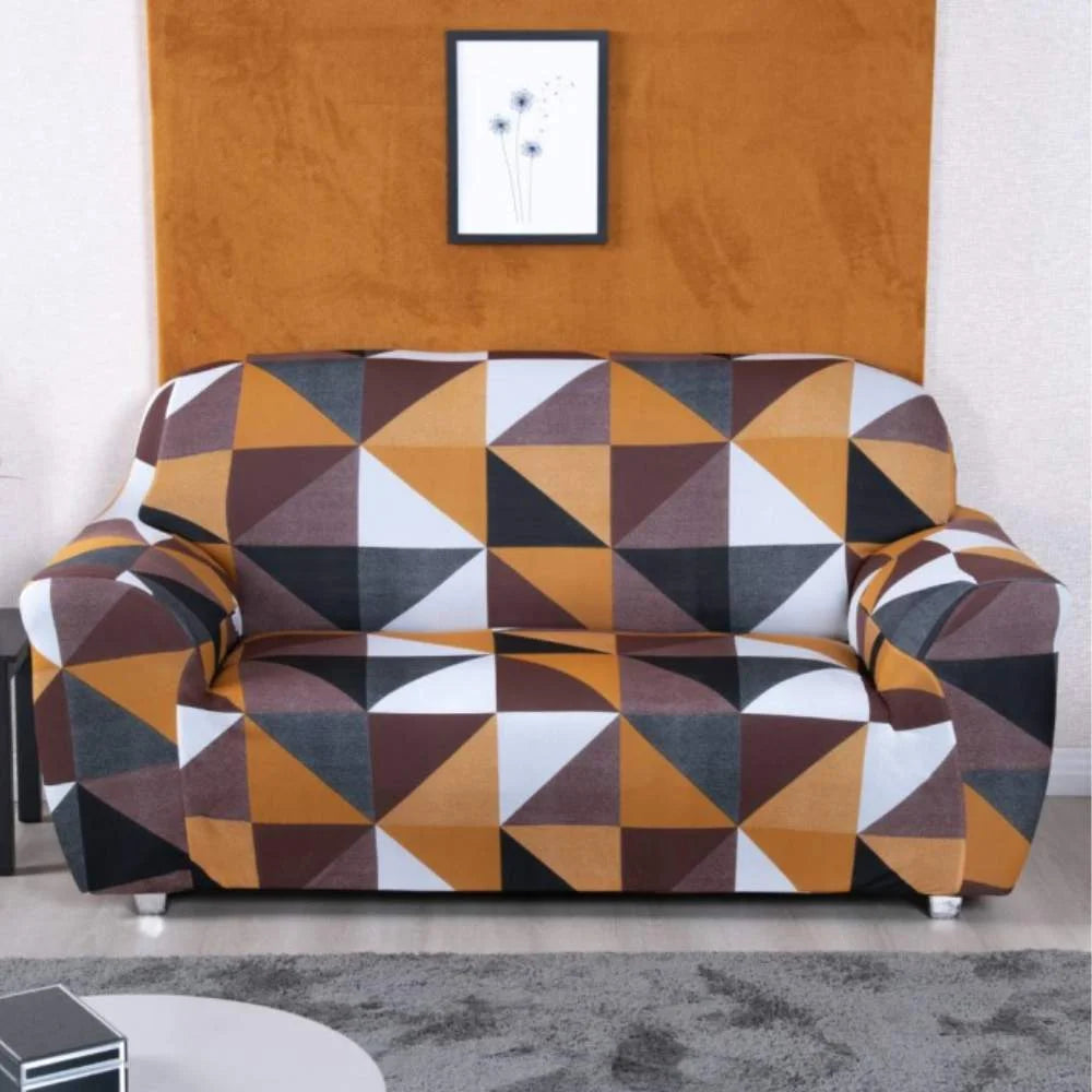 Veja detalhes lindos de Capa de Sofá Elastex - Geo Retrô da Charme