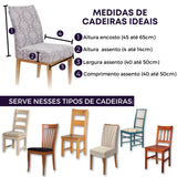Confira as medidas da Capa para Cadeira Boutique Veneza Cinza antes de comprar