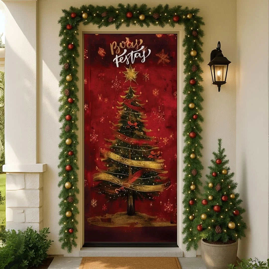 Detalhes da Capa Para Porta Natal Árvore Natalina da Charme do Detalhe