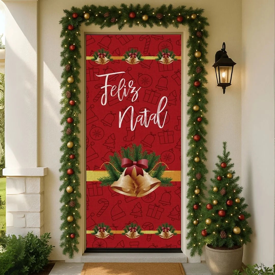 Detalhes da Capa Para Porta Natal Sinos da Charme do Detalhe