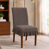 Capa de Cadeira Boutique Jacquard Babado Premium - Cinza