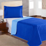 Veja detalhes lindos do Cobre Leito Luxo Pati Azul Royal e Claro Solteiro da Charme