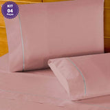 Foto de Jogo De Cama Classic 400 Fios Ponto Palito Rosê muito bonita