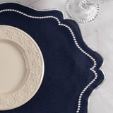 Detalhes da Jogo Americano Bordado Realeza Azul Marinho da Charme do Detalhe