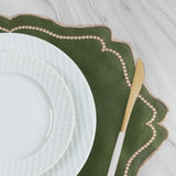 Detalhes da Jogo Americano Bordado Realeza Verde Musgo da Charme do Detalhe