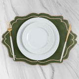 Foto Jogo Americano Bordado Realeza Verde Musgo muito bonita