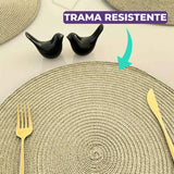 Veja detalhes lindos de Jogo Americano Redondo Sousplat Impermeável Avelã da Charme