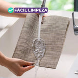 Foto Jogo Americano Retangular Dupla Face Impermeável Mescla Tabaco muito bonita