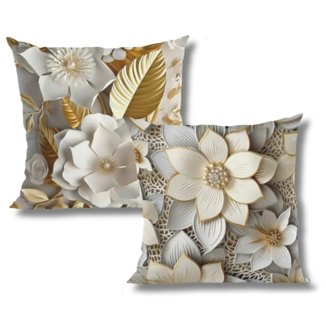 Conheça o Kit 2 Capas de Almofadas Modern Print Folha Dourada com entrega mais rápida do Brasil