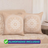 Manta para Sofá Mandala com Almofadas - Bege