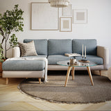 Capa de Sofá de Canto Soft Leaf - Cinza Claro