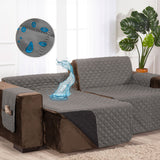 Protetor Sofá Retrátil Impermeável Dupla Face Cinza-Preto