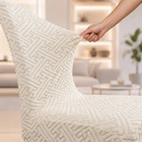 Capa de Cadeira Boutique Jacquard Premium - Creme