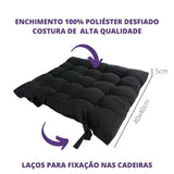 Veja detalhes lindos da almofada para futon preto da Charme