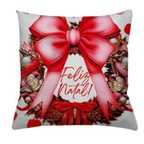Conheça a Capa Almofadas Natal Laço Rosa da Chame do Detalhe