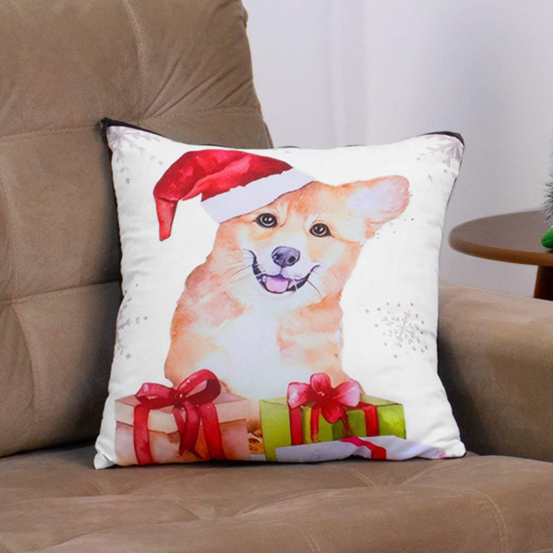 Detalhes da Capa Almofadas Natal Pet Natalino do Detalhe