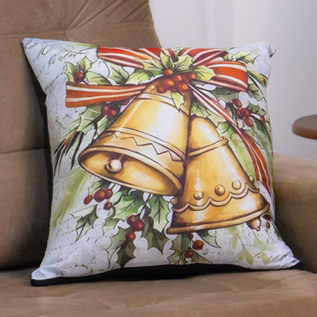 Conheça a Capa Almofada Natal Sinos da Chame do Detalhe