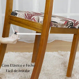 Foto vitrine capa assento para cadeira boho