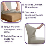 Detalhes da Capa para Cadeira de Jantar Cinza Claro da Charme do Detalhe