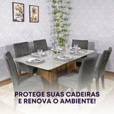 Foto vitrine capa para cadeira suede cinza chumbo