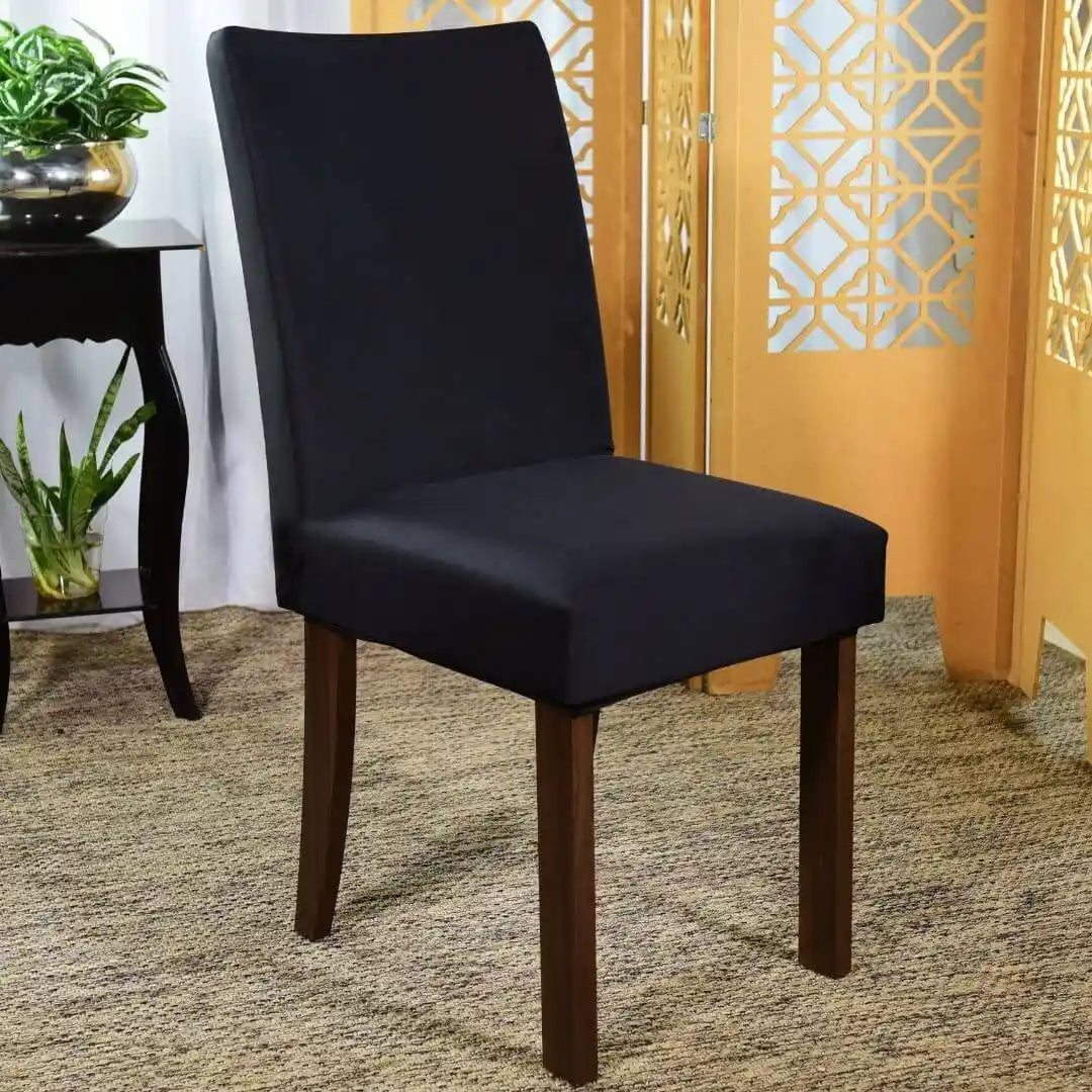 Foto vitrine capa para cadeira spandex preta