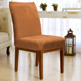 Foto vitrine capa para cadeira de veludo cobre