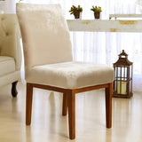 Foto vitrine capa para cadeira veludo marfim