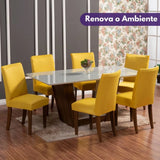 Foto vitrine capa para cadeira elastex amarela