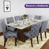 Foto vitrine capa para cadeira elastex geo chumbo