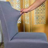 Foto vitrine capa para cadeira spandex chumbo