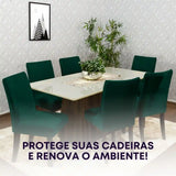 Foto vitrine capa para cadeira veludo verde