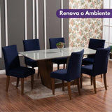 Foto vitrine capa para cadeira elastex azul marinho