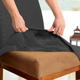 Foto vitrine capa para cadeira verona cinza escuro