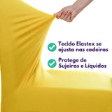 Foto vitrine capa para cadeira elastex amarela