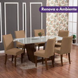 Foto vitrine capa para cadeira caramelo