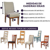 Confira as medidas Capa para Cadeira de Jantar Cinza Claro antes de comprar