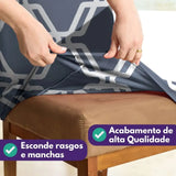 Foto vitrine capa para cadeira elastex geo chumbo