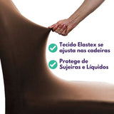 Detalhes da Capa para Cadeira de Jantar Marrom Tabaco da Charme do Detalhe