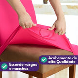 Foto vitrine capa para cadeira elastex pink