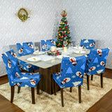Capa de Cadeira de Natal - Flocos de Neve Azul