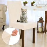 Foto vitrine capa para cadeira suede creme