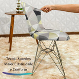 Detalhes de Capa para Cadeira Eiffel Geometrica Sol da Charme do Detalhe