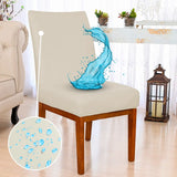 capa cadeira de jantar impermeável na cor bege