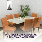 Foto vitrine capa para cadeira de veludo cobre