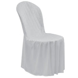 Veja detalhes lindos da capa de cadeira para festa branca da Charme do detalhe