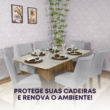 Foto vitrine capa para cadeira suede cinza claro