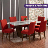 Foto vitrine capa para cadeira elastez terracota