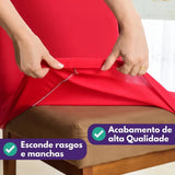 Foto vitrine capa para cadeira elastex vermelha