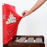 Detalhes da Capa de Encosto de Cadeira Pinheiros Natalinos do Detalhe