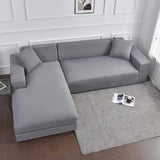 Fotos da Capa de Sofá de Canto Spandex Special Impermeável Cinza Claro muito bonita